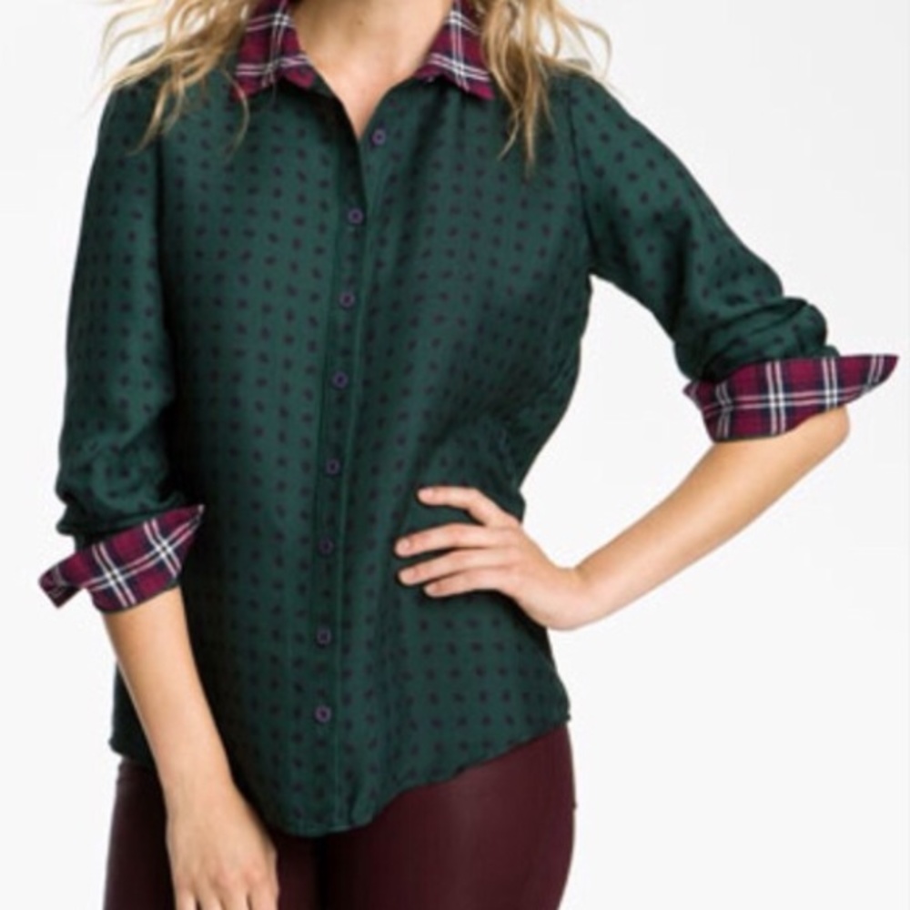 Mixed Print Button Down